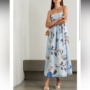 Aje Blue Floral Midi Dress